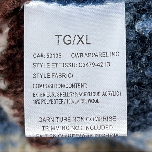 Charlie B Women’s Striped V-neck Sweater Boxy Oversized Sz XL Multi Colour Wool - Picture 10 of 10